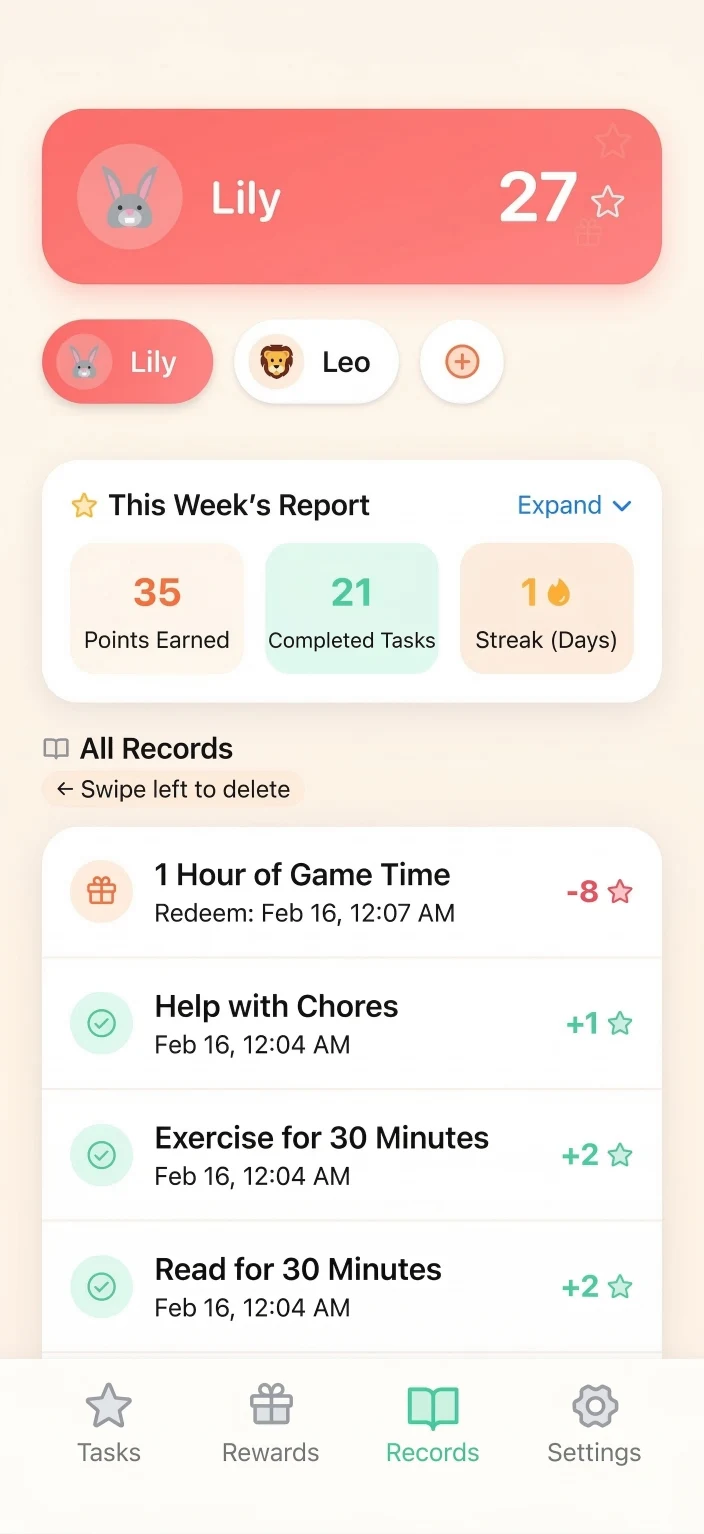 Progress app screen